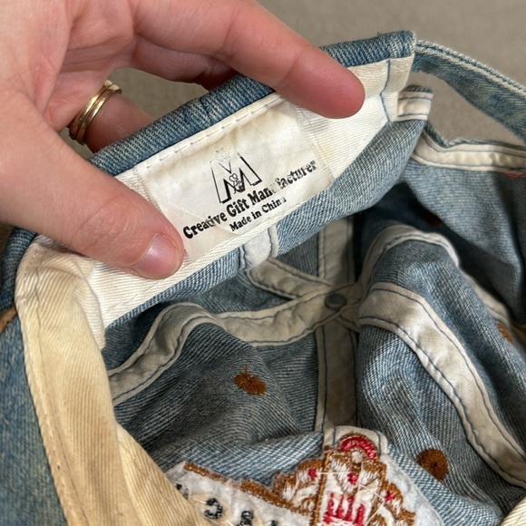 Vintage Reno Circus Circus Murder Mystery Dad Hat Jean Suede Material OS - Picture 6 of 7